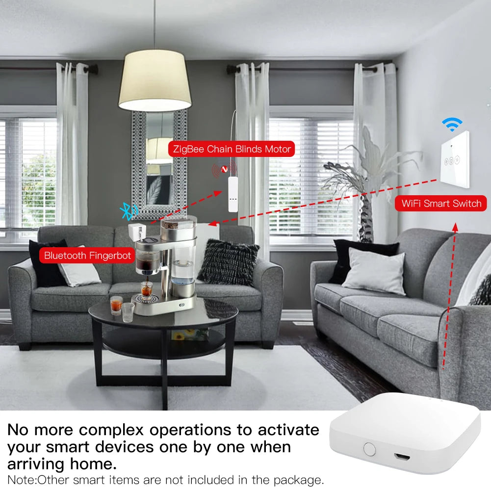 MOES New Multi-mode Smart Gateway ZigBee Bluetooth Mesh Hub Work with Tuya Smart App Voice Control via Alexa Google Home