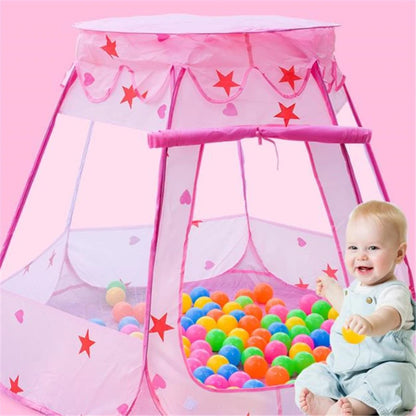 Infant Toddler Folding Tents Portable Castle Kids Pink Blue Play House Camping Toys Birthday Christmas Outdoor Gifts Room Decor