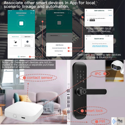 MOES New Multi-mode Smart Gateway ZigBee Bluetooth Mesh Hub Work with Tuya Smart App Voice Control via Alexa Google Home