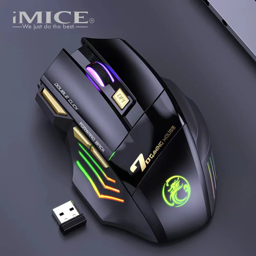 Rechargeable Bluetooth Mouse Wireless PC Gamer Mouse Computer Gaming Mouse Ergonomic Mause 5500 DPI  Mice For Laptop Ipad