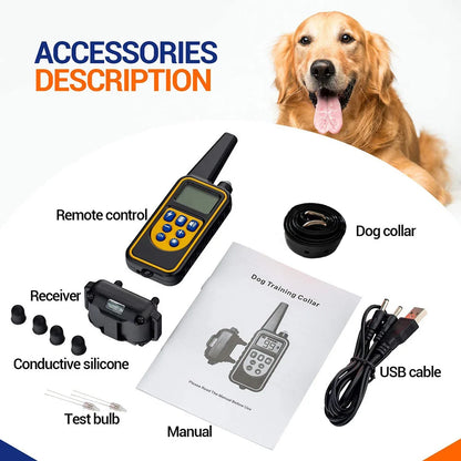 Electric Dog Training Collar Detachable Bark  Rechargeable Anti Barking Shock Vibration Collar for All Dogs Pet with Clicker