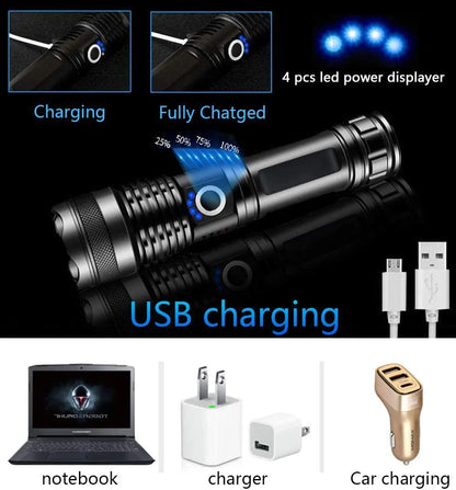 Super XHP120 Powerful Led Flashlight XHP90 High Power Torch Light Rechargeable Tactical Flashlight 18650 Usb Camping Lamp