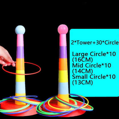 Children Throw Circle Game Ferrule Stacked Toys Fun Indoor Outdoor Parent-Child Interactive Circle Layers Early Education Gift