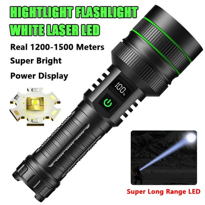 Super Long Range Tactical Flashlight High Power LED Torch USB Rechargeable Strong Light Lamp Outdoor Portable Lantern Waterproof