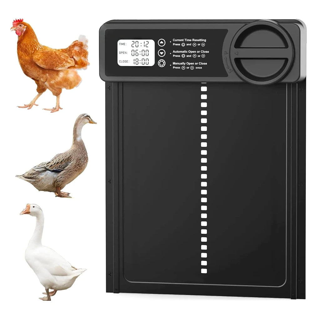 Automatic Chicken Coop Door Intelligent Timer Electric Aluminum Timing Opener  Auto Chicken Door Farm Automatic Management Tool