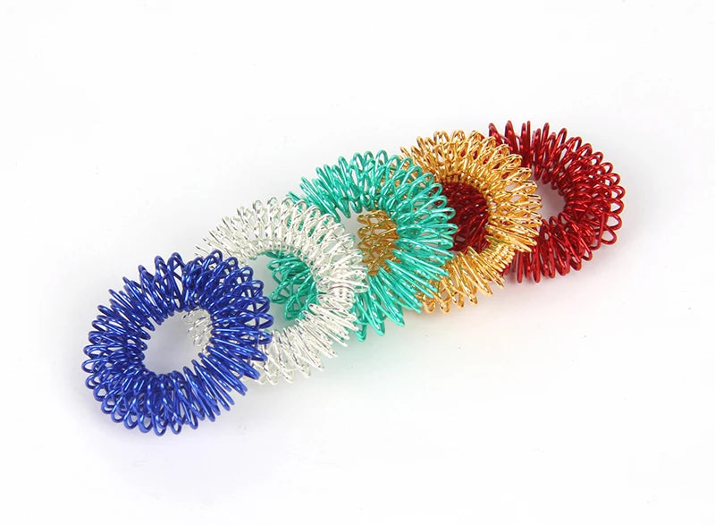 5-15pcs Acupressure Rings Spiky Sensory Finger Rings Set for Teens  Adults Stress Reducer Massager Stress Relief Fidget Toys