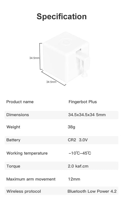 Tuya Zigbee Bluetooth Fingerbot Plus Robot Button Pusher Switch Bot Smart Home Work With Alexa Google Home Smart Life App