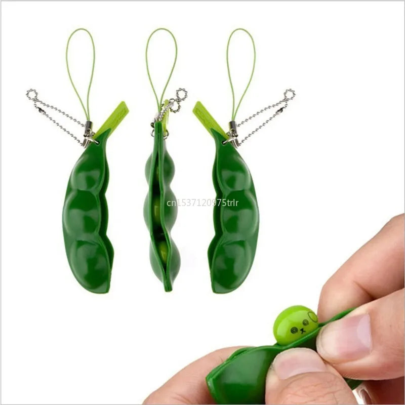 Fidget Toys Decompression Edamame Toys Antistress Popper Toy Infinite Peanut Peas Beans Keychain Fidget Squishy Decompression