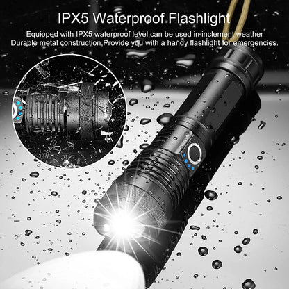 Super XHP120 Powerful Led Flashlight XHP90 High Power Torch Light Rechargeable Tactical Flashlight 18650 Usb Camping Lamp