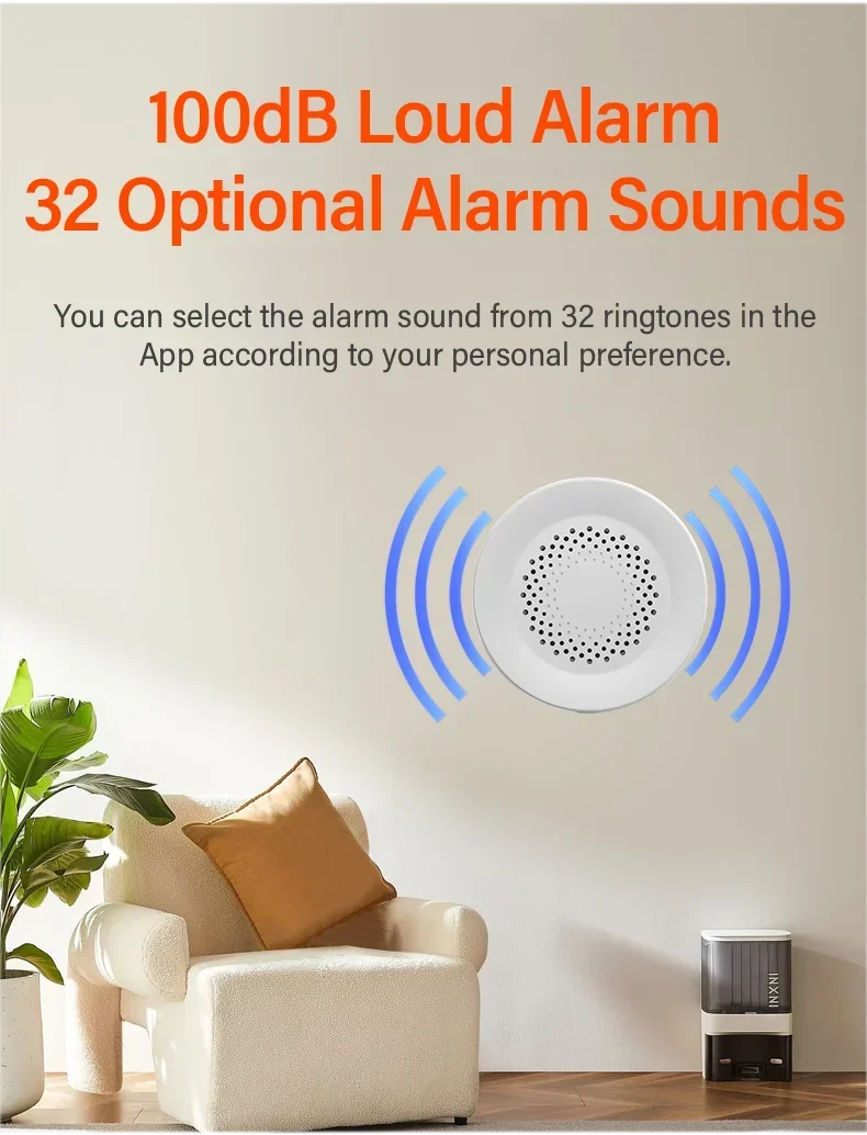 Tuya Zigbee WiFi Siren Alarm For Smart Home Security 100db Speaker Works With Alexa Yandex Alice Require Tuya Zigbee Hub.