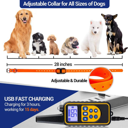 Electric Dog Training Collar Detachable Bark  Rechargeable Anti Barking Shock Vibration Collar for All Dogs Pet with Clicker