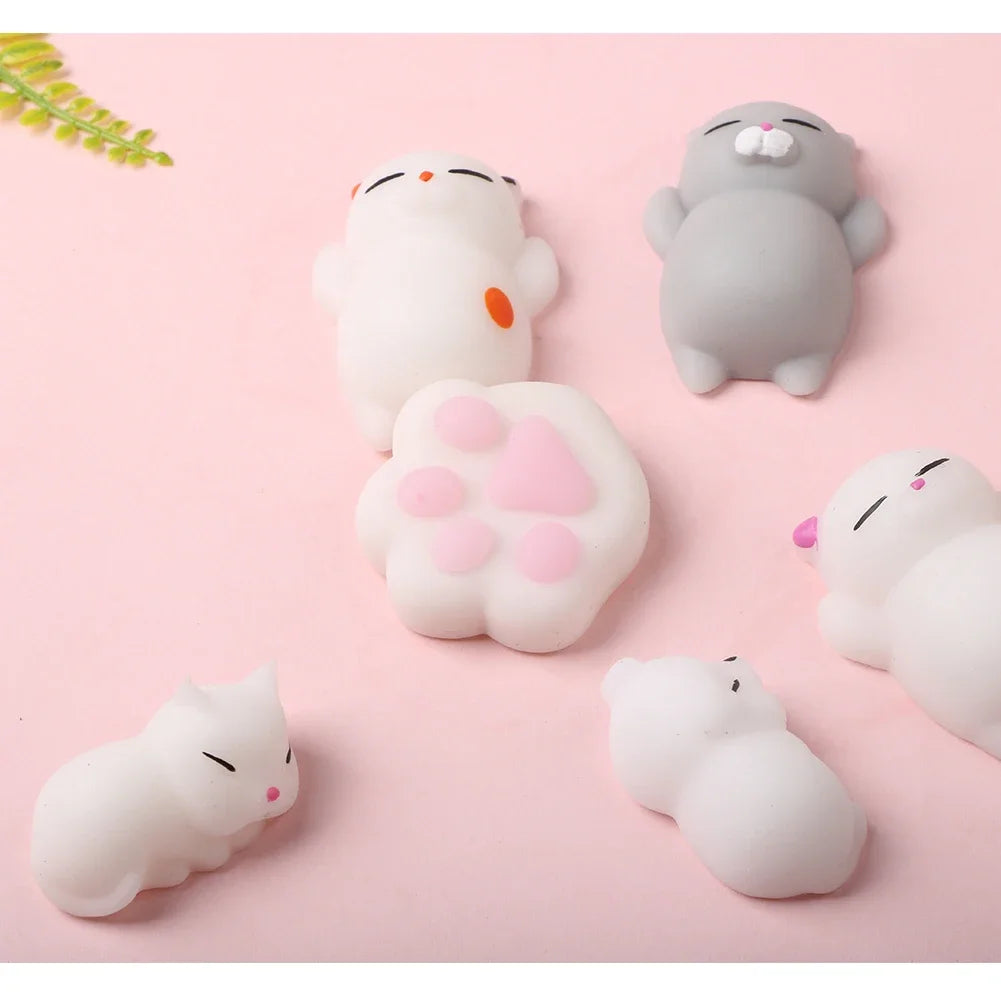 Cute Squishy Mochi Animal Stress Relief Toys Soft TPR Squeeze Pinch Funny Toys Kawaii Cat Paws Abreact Toys for Kids Adult