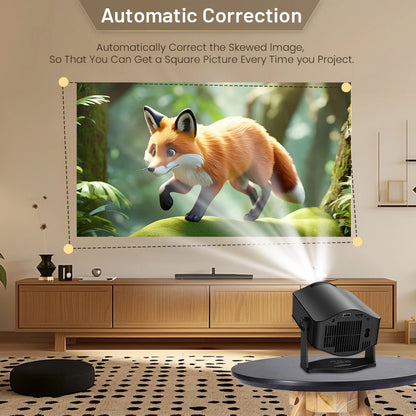 Android11 4K Projector 720P 200ANSI Dual Wifi6 BT5.0 HDMI2.0 4Point Keystone Correction Portable Home Theater Projector Upgraded