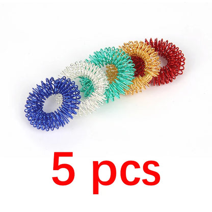 5-15pcs Acupressure Rings Spiky Sensory Finger Rings Set for Teens  Adults Stress Reducer Massager Stress Relief Fidget Toys