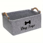 1pc Felt Pet Toy Box, Dog Toy Box, Storage Basket Chest Organizer For Organizing Pet Toys, Blankets, Leashes And Food