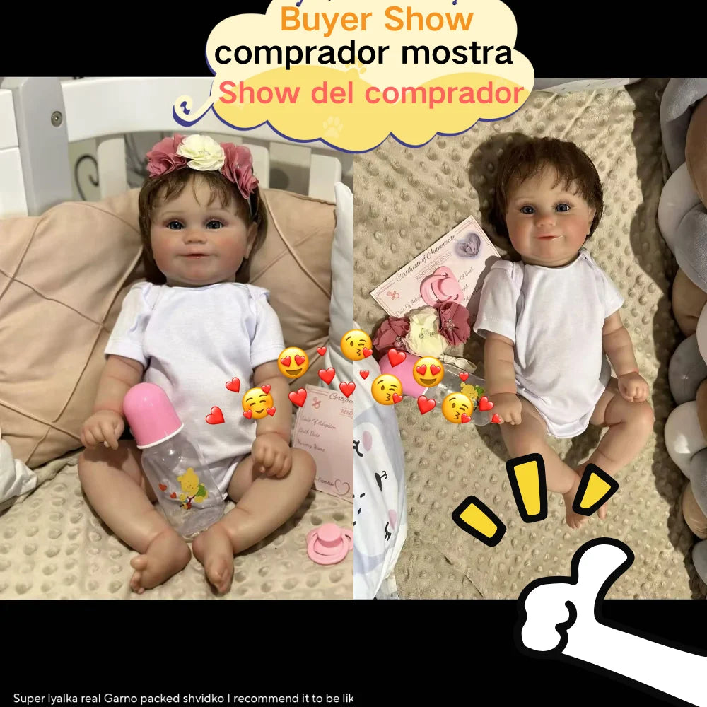 MRB 50CM Full Vinyl Body Girl Waterproof Reborn Doll Maddie Hand-Detailed Painted Visible Veins Lifelike Doll Christmas Toy Gift