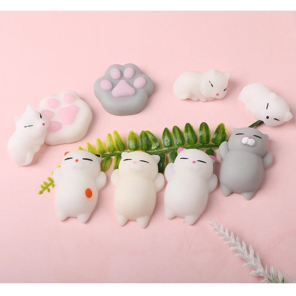 Cute Squishy Mochi Animal Stress Relief Toys Soft TPR Squeeze Pinch Funny Toys Kawaii Cat Paws Abreact Toys for Kids Adult