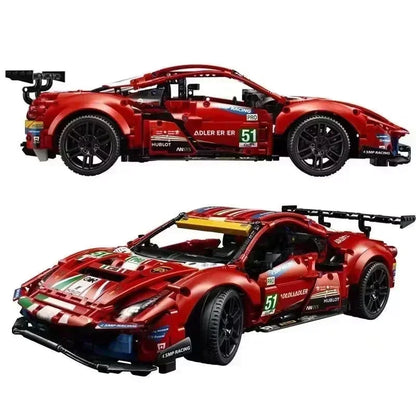 Technical 488 GTE 42125 1684PCS Series Building Blocks MOC Sports Race Car DIY Vehicle Bricks Model Kids Adult Assembly Toy Gift