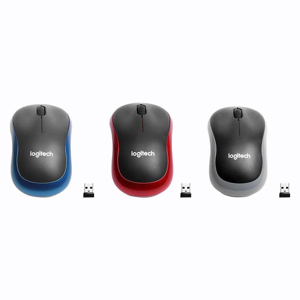 Logitech M185 Wireless Mouse 2.4Ghz USB 1000DPI Mice USB Receiver Mute Optical Navigation Mice For Mac Os Chrome Window 10/8/7