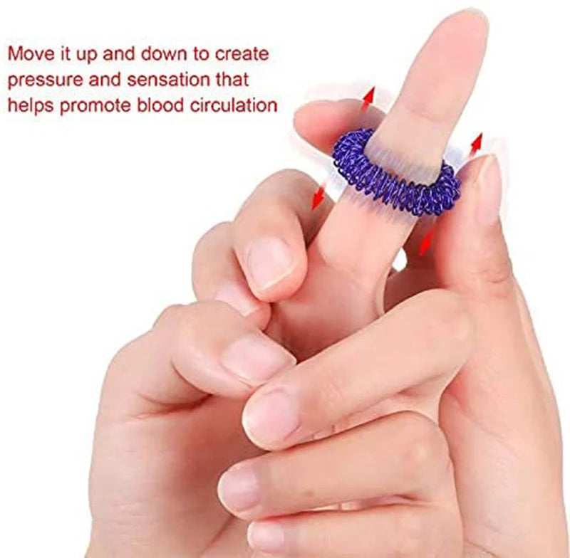 5-15pcs Acupressure Rings Spiky Sensory Finger Rings Set for Teens  Adults Stress Reducer Massager Stress Relief Fidget Toys