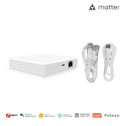 MOES Matter Gateway, Enjoy Smart Home Control with Tuya Zigbee, Voice Control with Siri, HomeKit, SmartThings, Google Assistant,