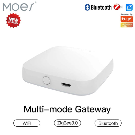 MOES New Multi-mode Smart Gateway ZigBee Bluetooth Mesh Hub Work with Tuya Smart App Voice Control via Alexa Google Home