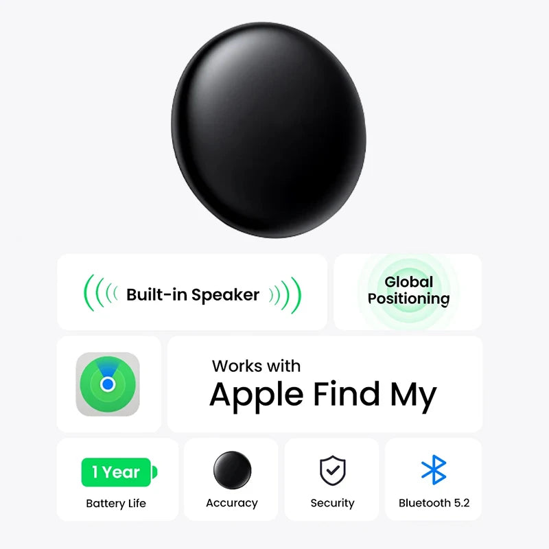 Security Bluetooth GPS Tag Based on Apple Find My app Anti-lose Tracker Sound Locating Message Reminder Alarm Device Key Finder