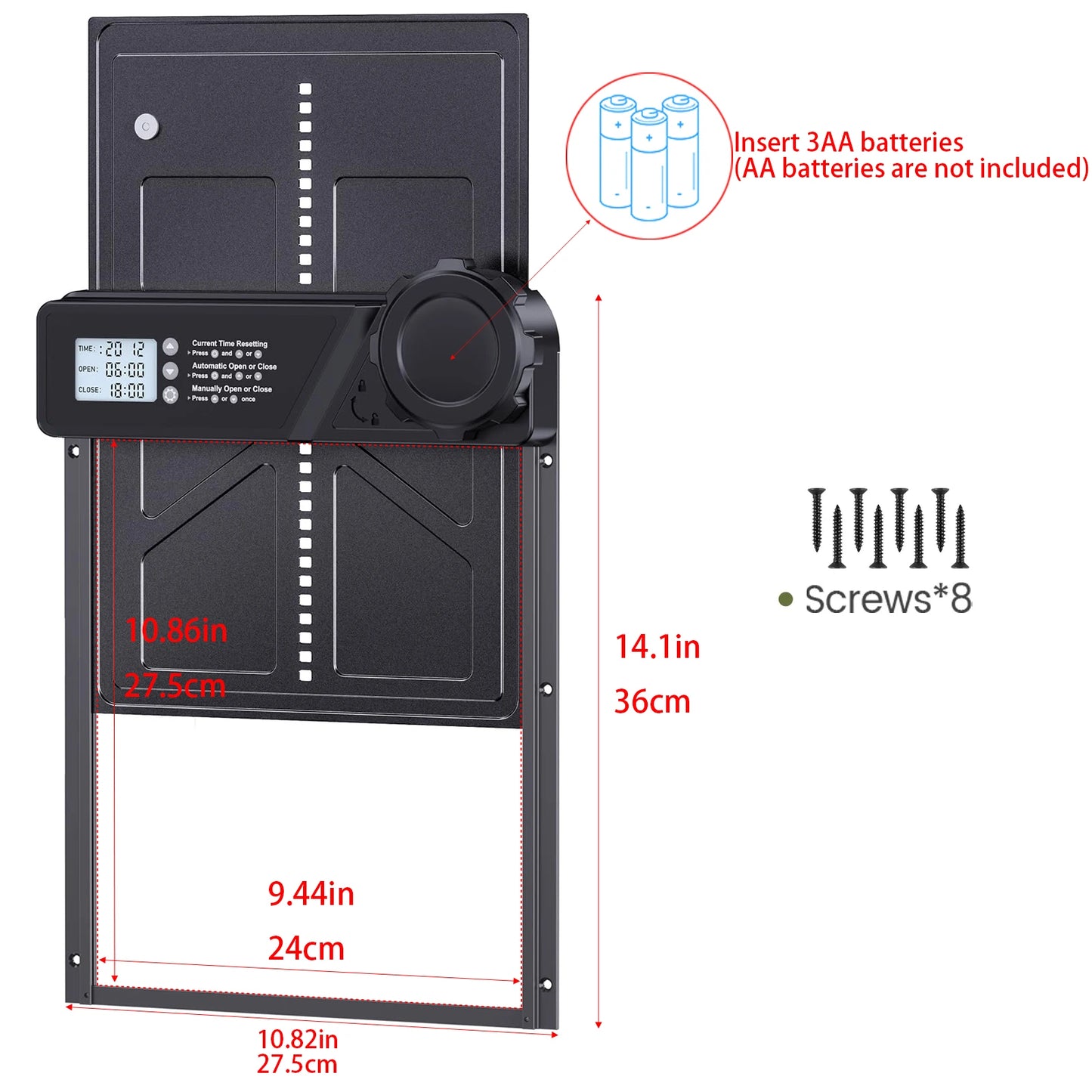 Automatic Chicken Coop Door Intelligent Timer Electric Aluminum Timing Opener  Auto Chicken Door Farm Automatic Management Tool