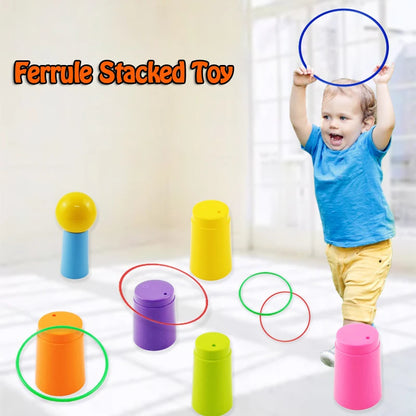 Children Throw Circle Game Ferrule Stacked Toys Fun Indoor Outdoor Parent-Child Interactive Circle Layers Early Education Gift