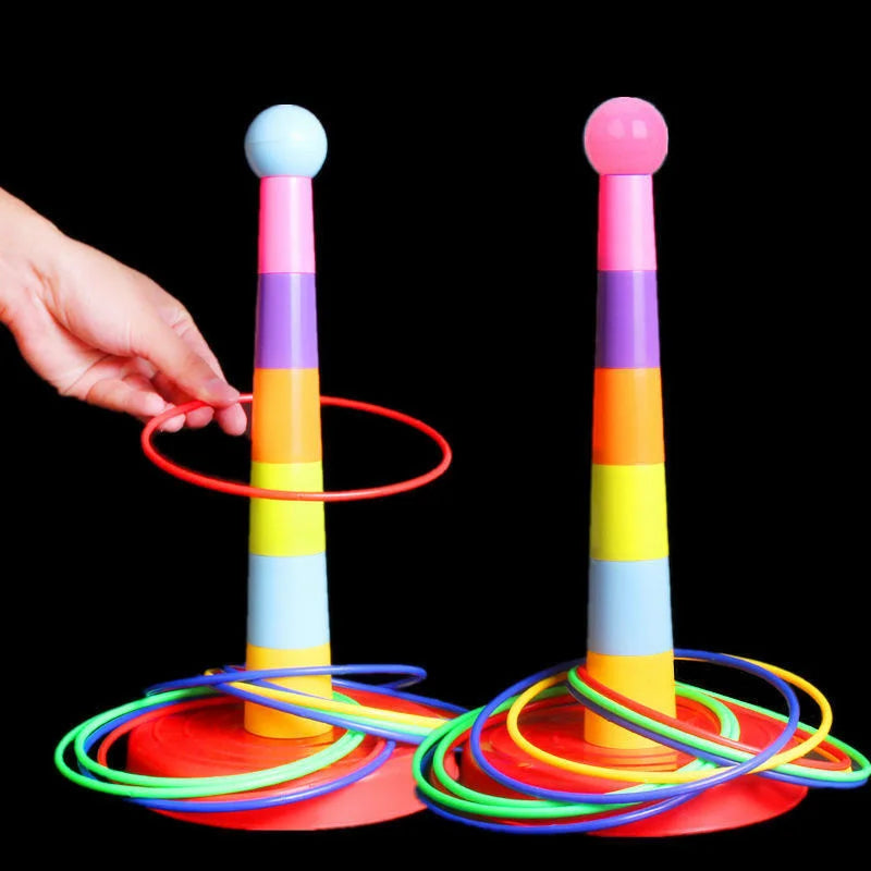 Children Throw Circle Game Ferrule Stacked Toys Fun Indoor Outdoor Parent-Child Interactive Circle Layers Early Education Gift