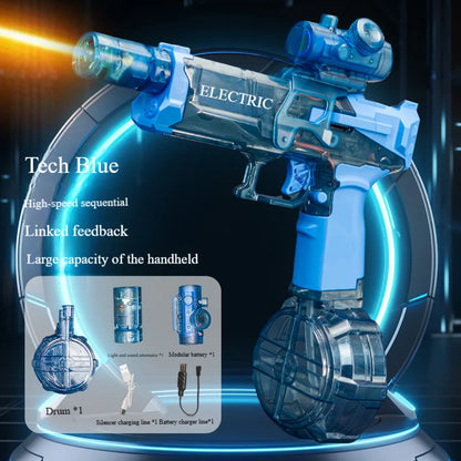 New Electric Automatic Water Gun With light Sprays Water Continuously High-pressure High-speed Powerful Ice Blast Water Gun Toys