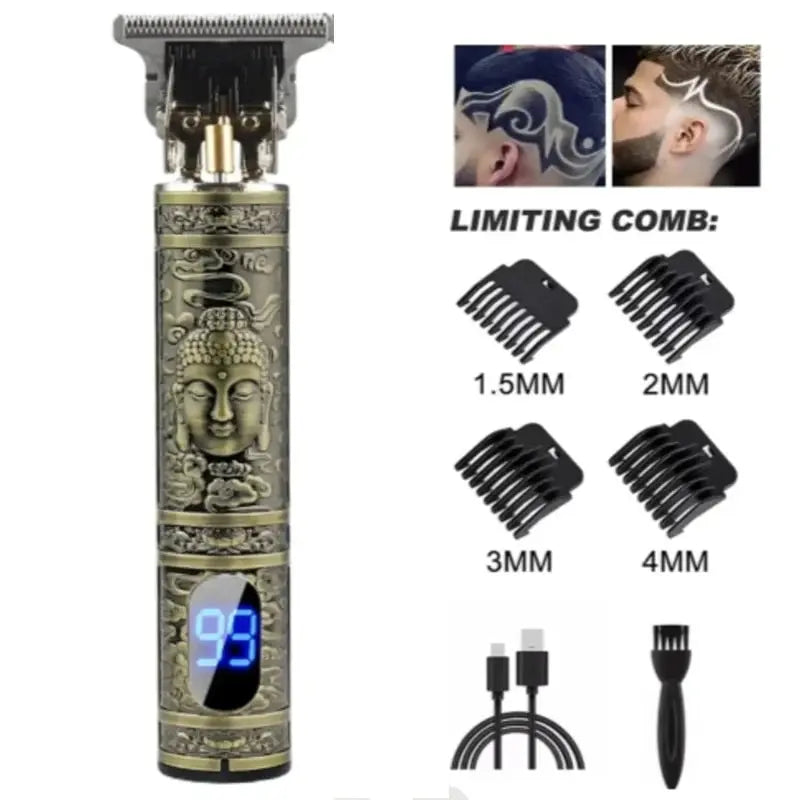 Electric Pusher T9 LCD Electric Hair Clipper Oil Shaving Head Carving Electric Shaver Rechargeble Hair Trimmer for Men Care