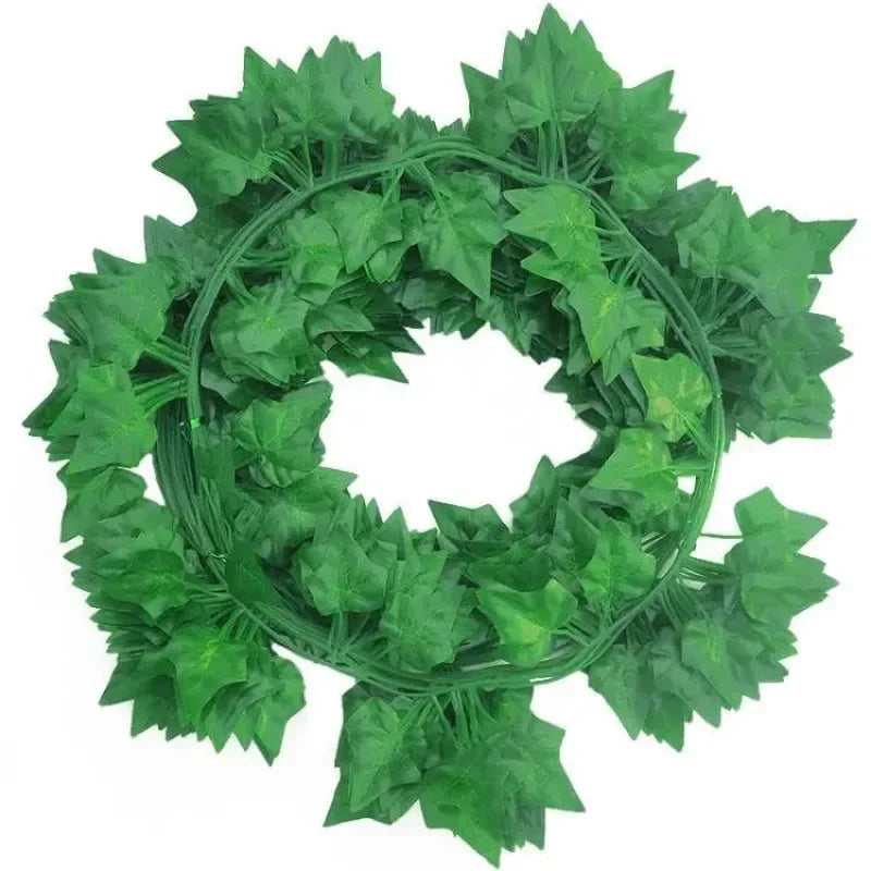 Artificial Green Ivy Leaf Rattan Creeper Leaves Vine Hanging Garland DIY Fake Flowers Plants for Garden Wedding Party Home Decor