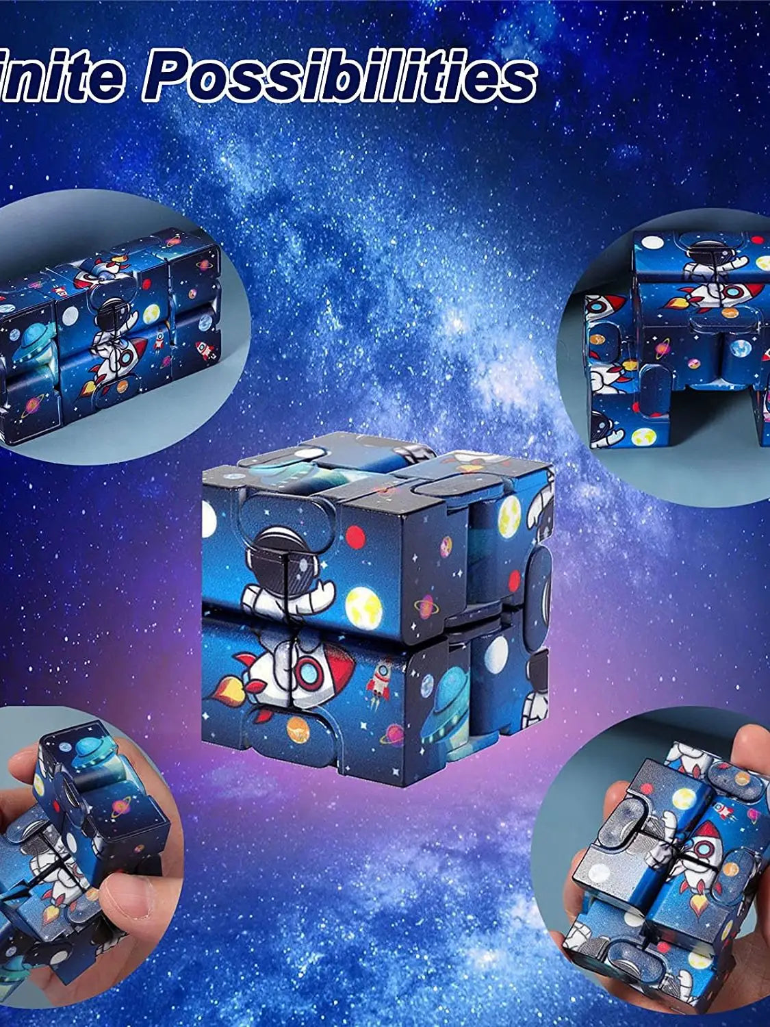 Infinity Magic Cube Starry Sky Square Puzzle Toys Four Corner Maze Toys Children Adult Decompression Relaxing Hand-Held for ADD