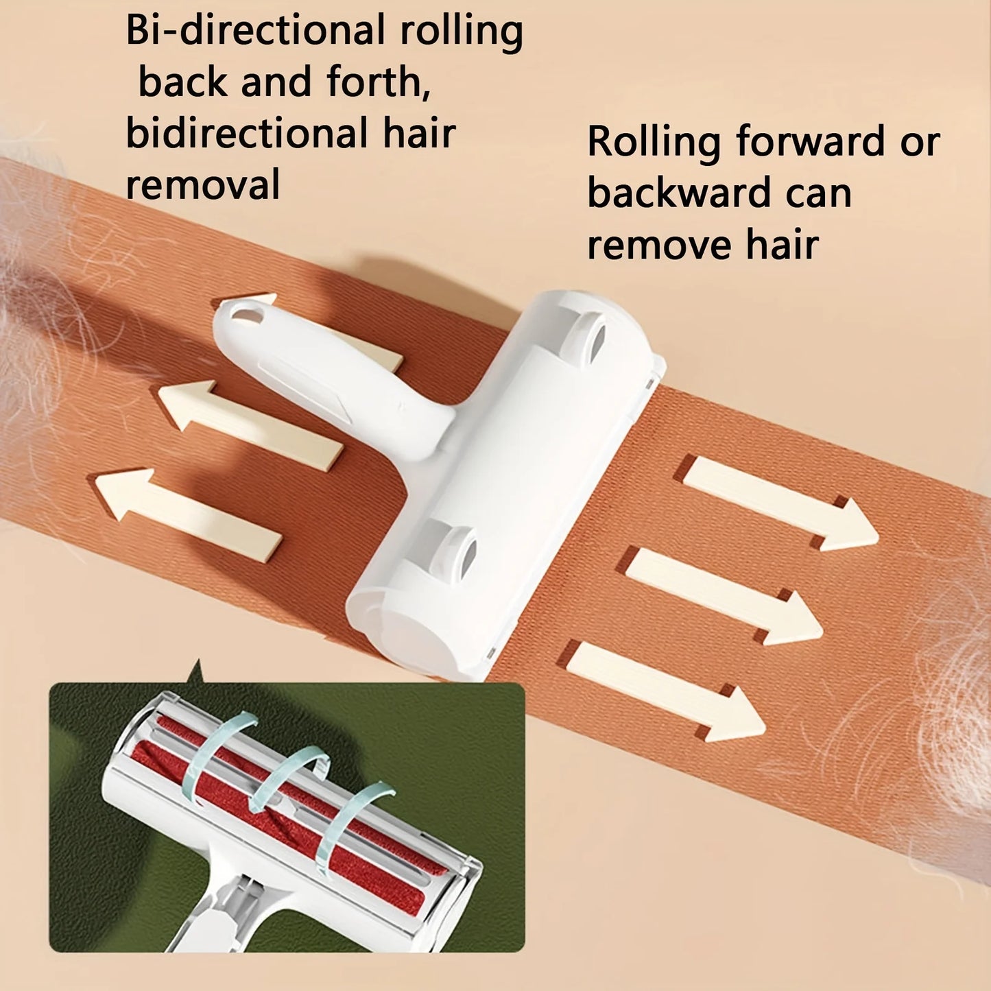 Pet Hair Remover Roller - Dog & Cat Fur Remover with Self-Cleaning Base - Efficient Animal Hair Removal Tool - Perfect for Furni