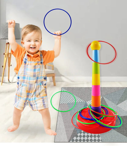 Children Throw Circle Game Ferrule Stacked Toys Fun Indoor Outdoor Parent-Child Interactive Circle Layers Early Education Gift