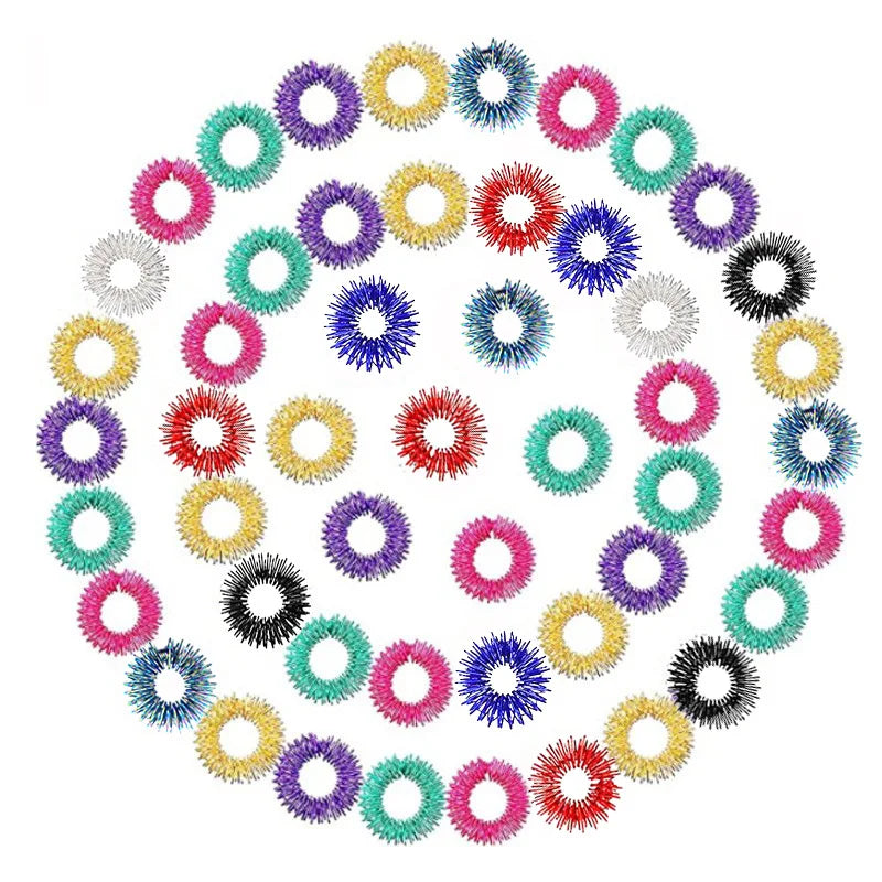 5-15pcs Acupressure Rings Spiky Sensory Finger Rings Set for Teens  Adults Stress Reducer Massager Stress Relief Fidget Toys