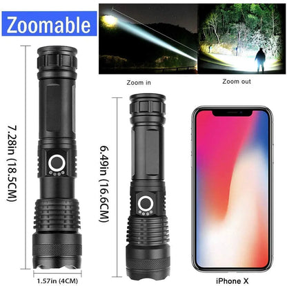 Super XHP120 Powerful Led Flashlight XHP90 High Power Torch Light Rechargeable Tactical Flashlight 18650 Usb Camping Lamp