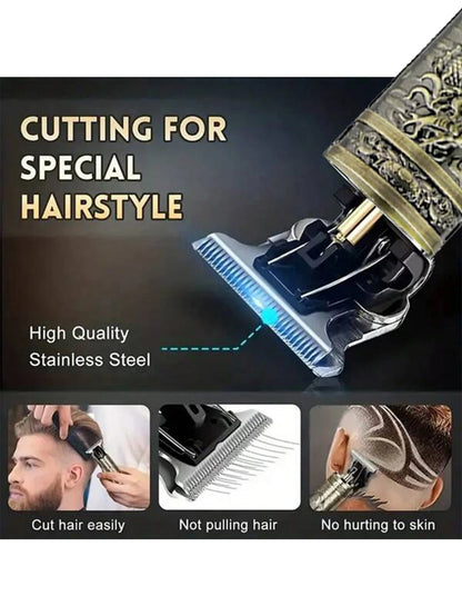 Electric Pusher T9 LCD Electric Hair Clipper Oil Shaving Head Carving Electric Shaver Rechargeble Hair Trimmer for Men Care