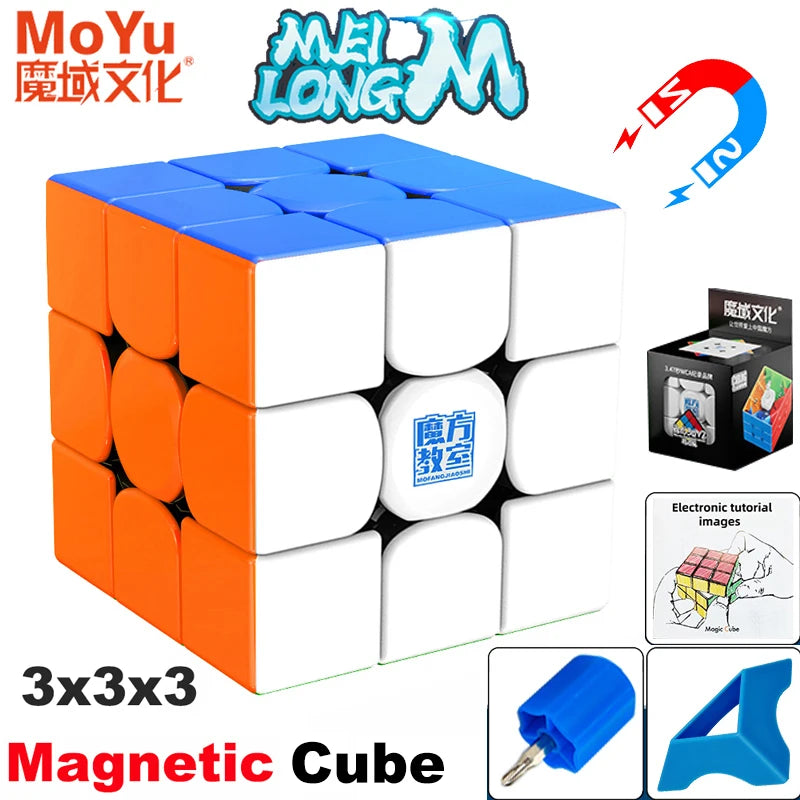 MOYU Meilong M Magnetic Magic Cube 3X3 2X2 Pyraminx Cubing Professional Speedcube 3x3x3 Speed Puzzle Children's Toy Cubo Magico