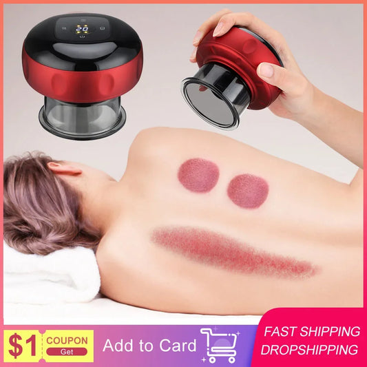 Intelligent Vacuum Cupping Massage Device Electric Heating Scraping Suction Cups Physical Fatigue Relieve Health Guasha Cans