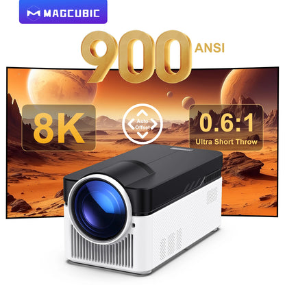 Magcubic Ultra Short Throw HY450 Projector with Auto Offset 8K 4K 1080P 900ANSI BT5.4 Electronic Focus WiFi6 AllwinnerH716 Voice