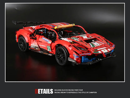 Technical 488 GTE 42125 1684PCS Series Building Blocks MOC Sports Race Car DIY Vehicle Bricks Model Kids Adult Assembly Toy Gift