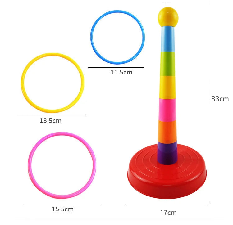 Children Throw Circle Game Ferrule Stacked Toys Fun Indoor Outdoor Parent-Child Interactive Circle Layers Early Education Gift