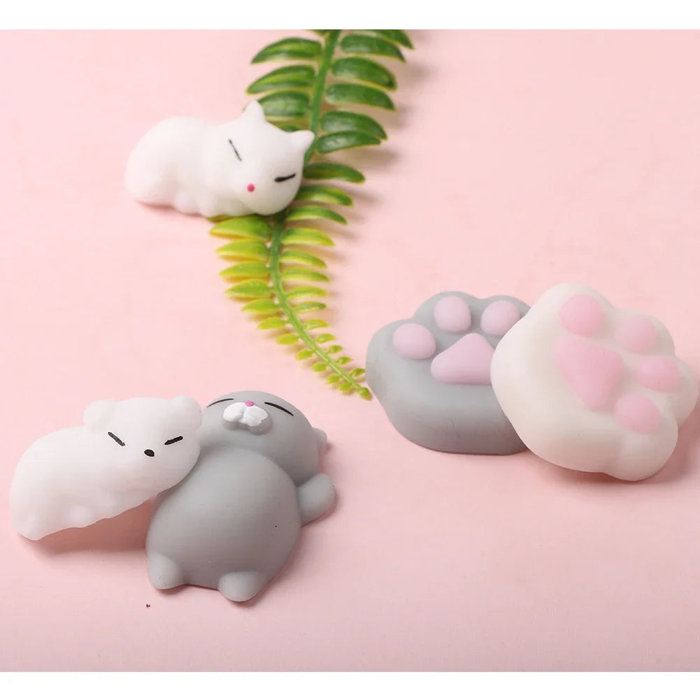 Cute Squishy Mochi Animal Stress Relief Toys Soft TPR Squeeze Pinch Funny Toys Kawaii Cat Paws Abreact Toys for Kids Adult