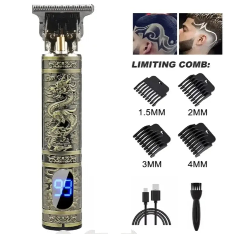 Electric Pusher T9 LCD Electric Hair Clipper Oil Shaving Head Carving Electric Shaver Rechargeble Hair Trimmer for Men Care