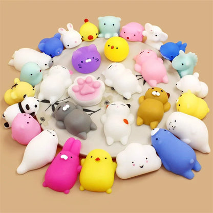 50-5PCS Mochi Squishies Kawaii Anima Squishy Toys For Kids Antistress Ball Squeeze Party Favors Stress Relief Toys For Birthday