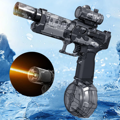 New Electric Automatic Water Gun With light Sprays Water Continuously High-pressure High-speed Powerful Ice Blast Water Gun Toys