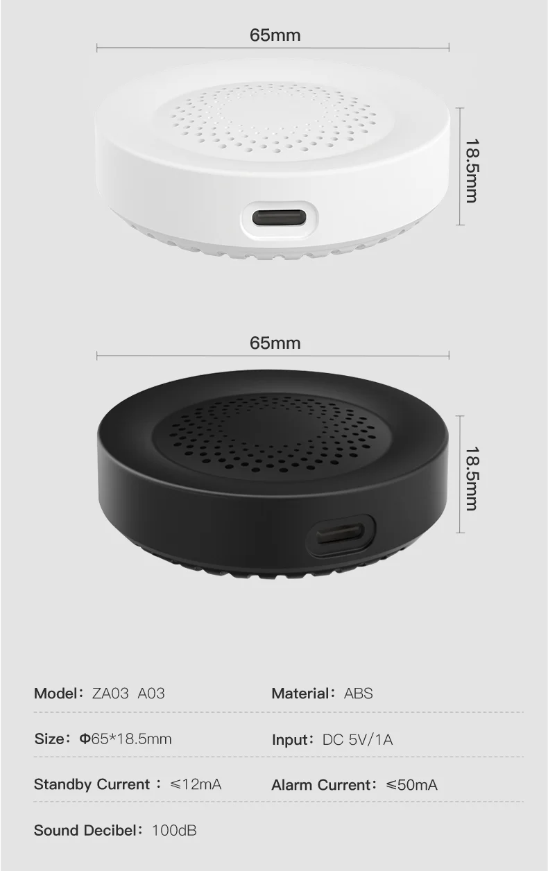 Tuya Zigbee WiFi Siren Alarm For Smart Home Security 100db Speaker Works With Alexa Yandex Alice Require Tuya Zigbee Hub.