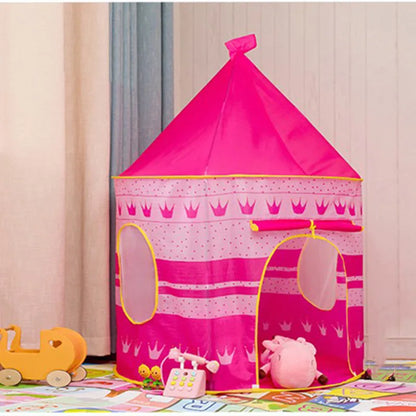 Infant Toddler Folding Tents Portable Castle Kids Pink Blue Play House Camping Toys Birthday Christmas Outdoor Gifts Room Decor